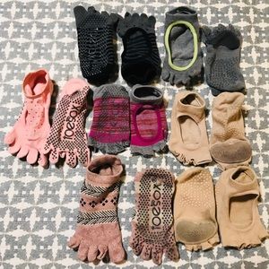 Toe Sox Yoga/ Barre Socks LOT SZ M